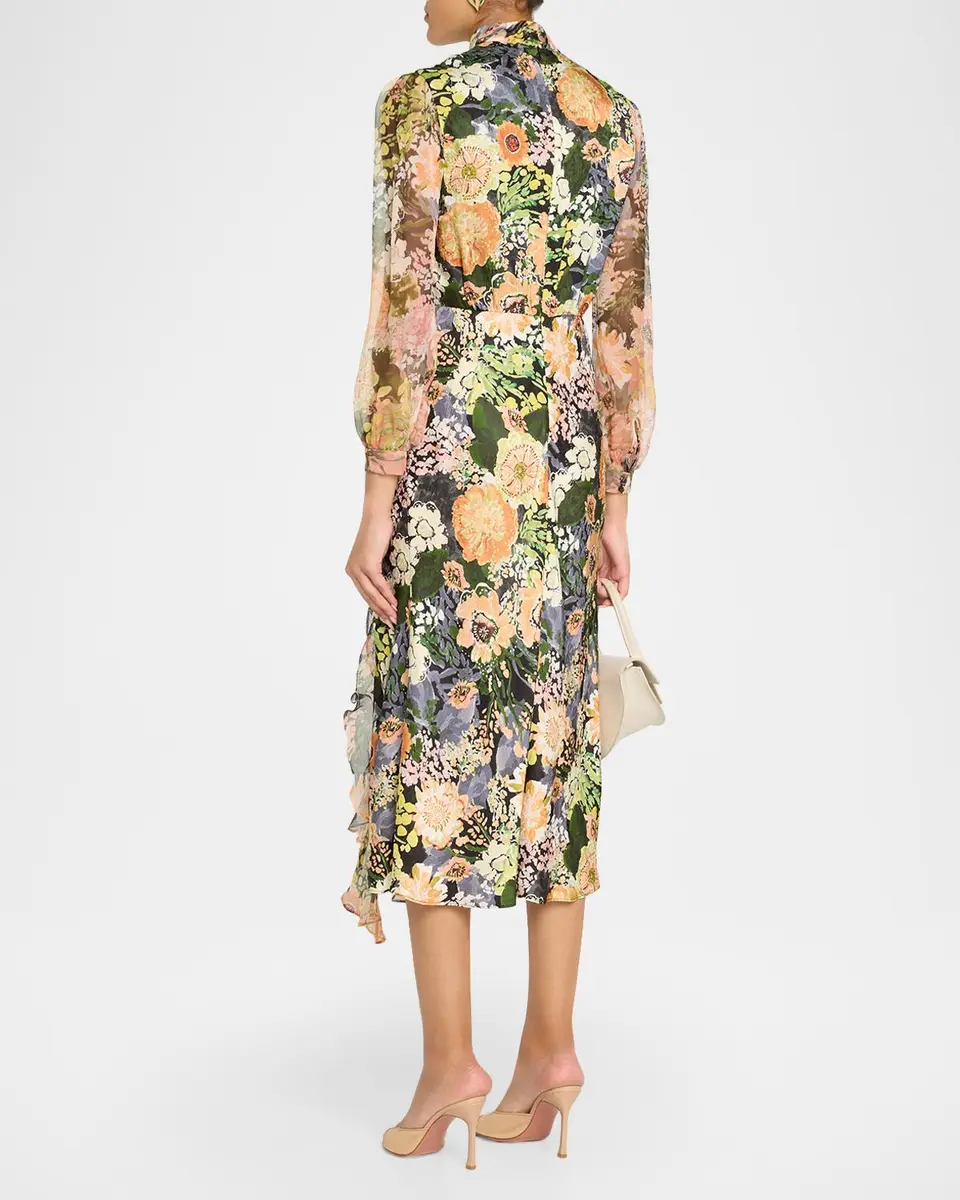 Saloni Adaline Floral Midi Dress | Thumbnail 3