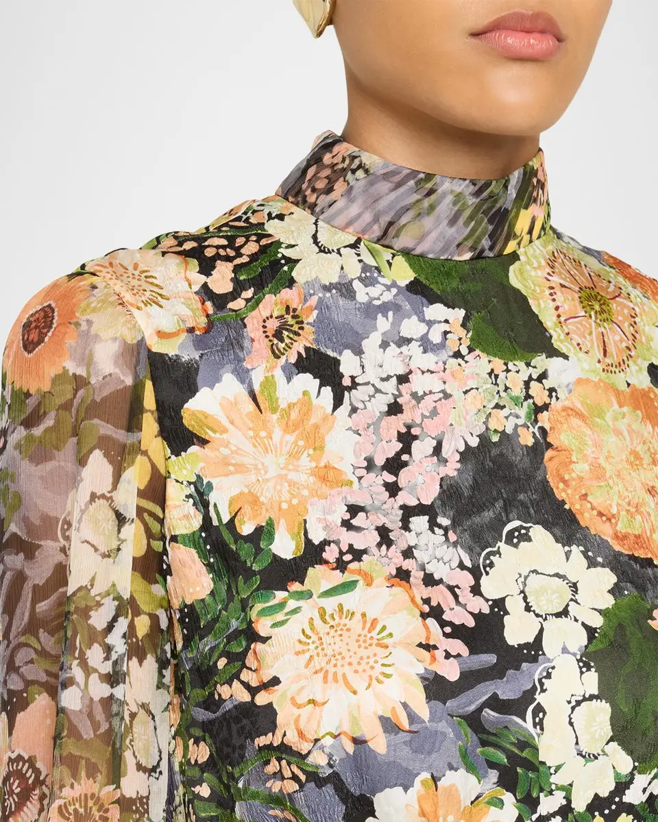 Saloni Adaline Floral Midi Dress | Thumbnail 5