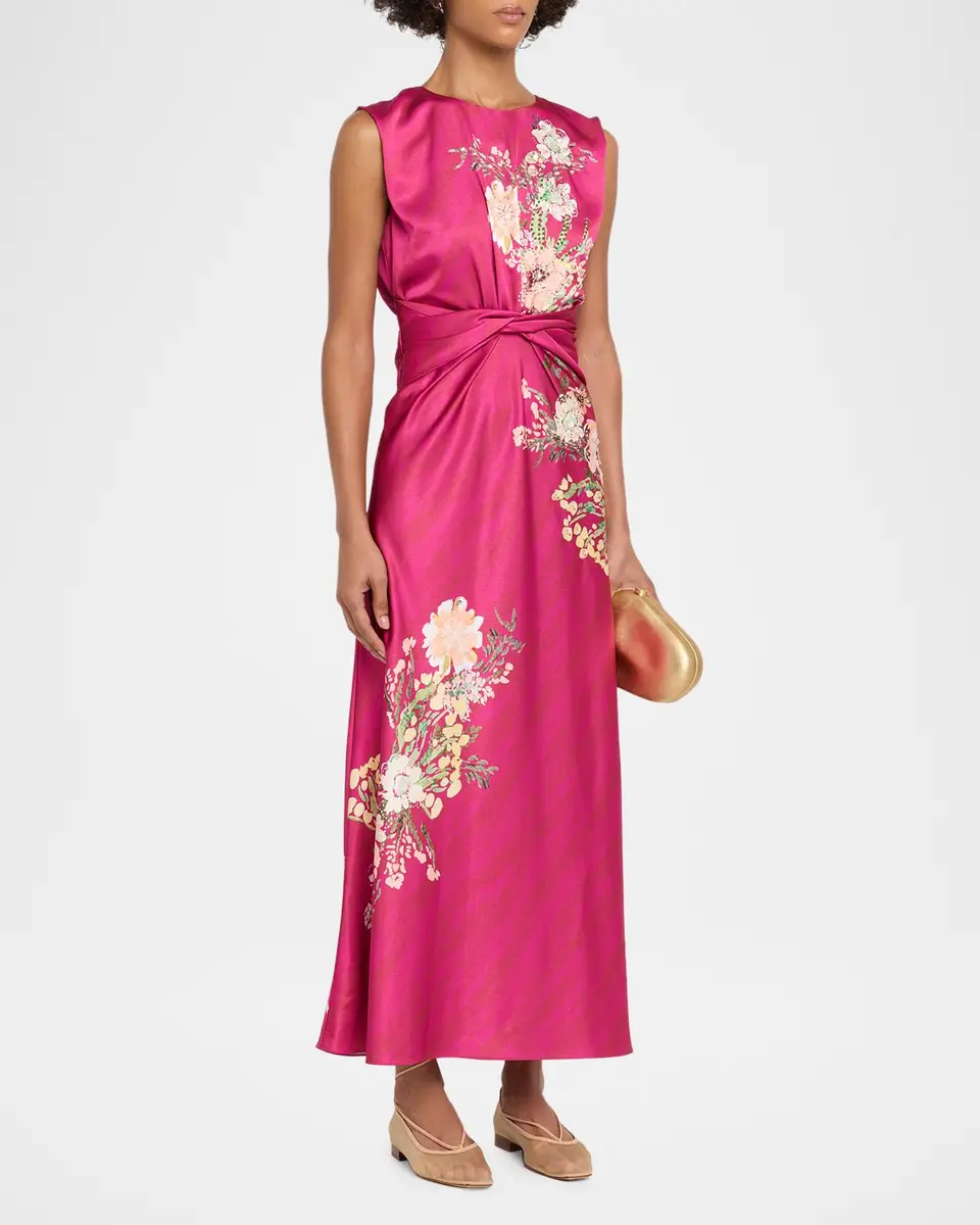 Saloni Gwen Silk Midi Dress | Thumbnail 2 Saloni Gwen Silk Midi Dress | Thumbnail 2