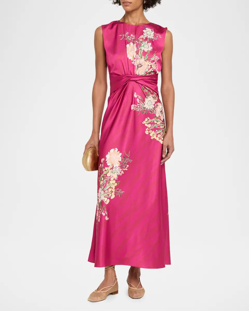Saloni Gwen Silk Midi Dress | Thumbnail 4 Saloni Gwen Silk Midi Dress | Thumbnail 4