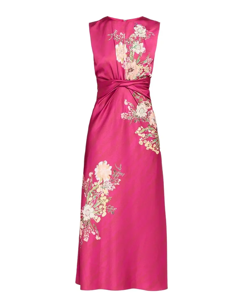 Saloni Gwen Silk Midi Dress