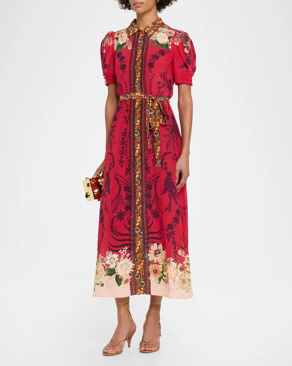 Saloni Vanessa Floral Shirtdress | Thumbnail 4 Saloni Vanessa Floral Shirtdress | Thumbnail 4