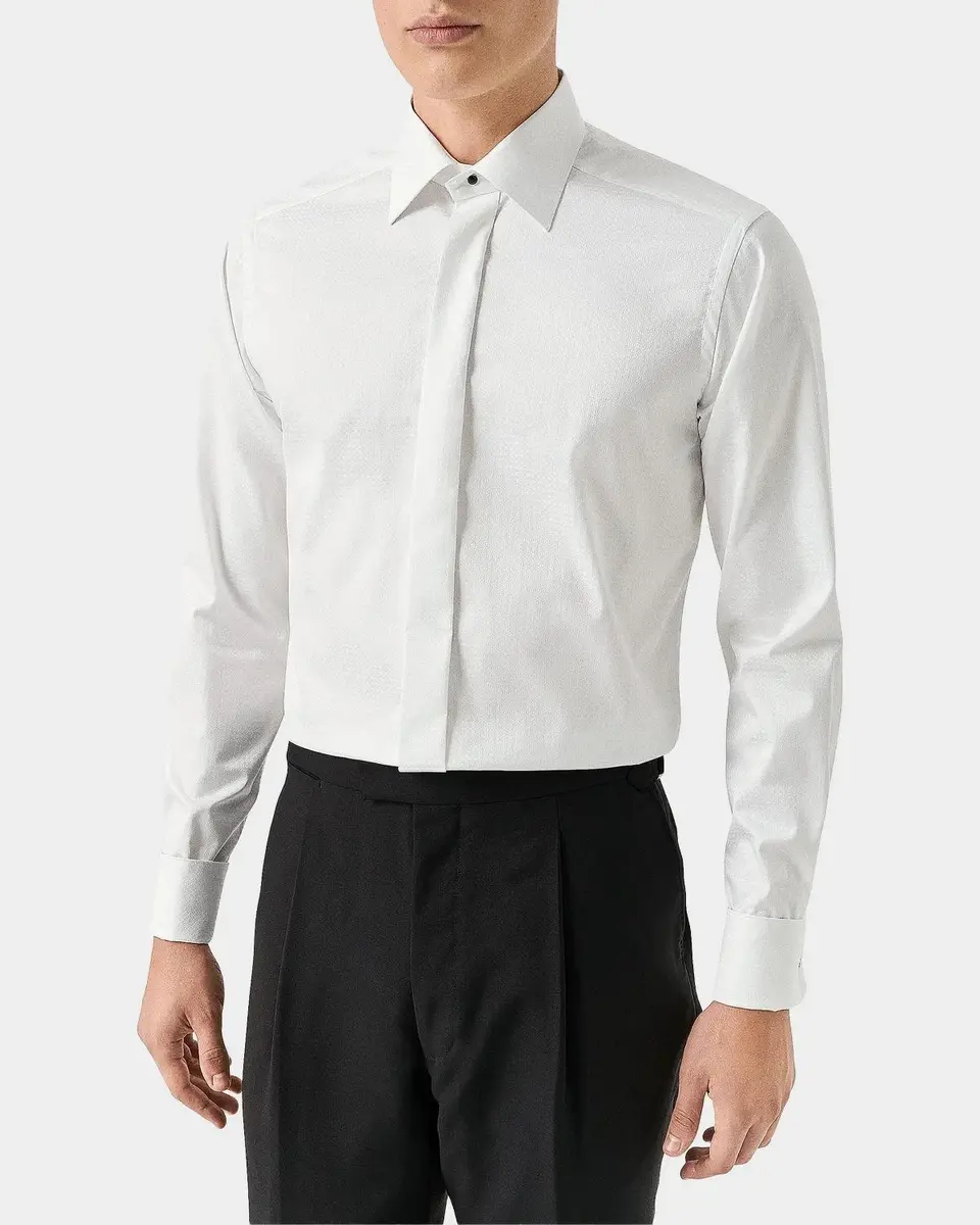 Eton Geometric Brocade Formal Contemporary-Fit Shirt | Thumbnail 3