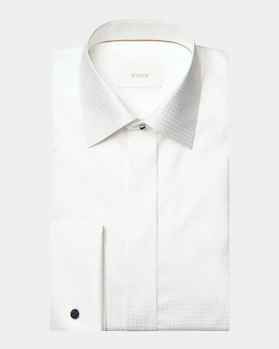 Eton Geometric Brocade Formal Contemporary-Fit Shirt | Thumbnail 7
