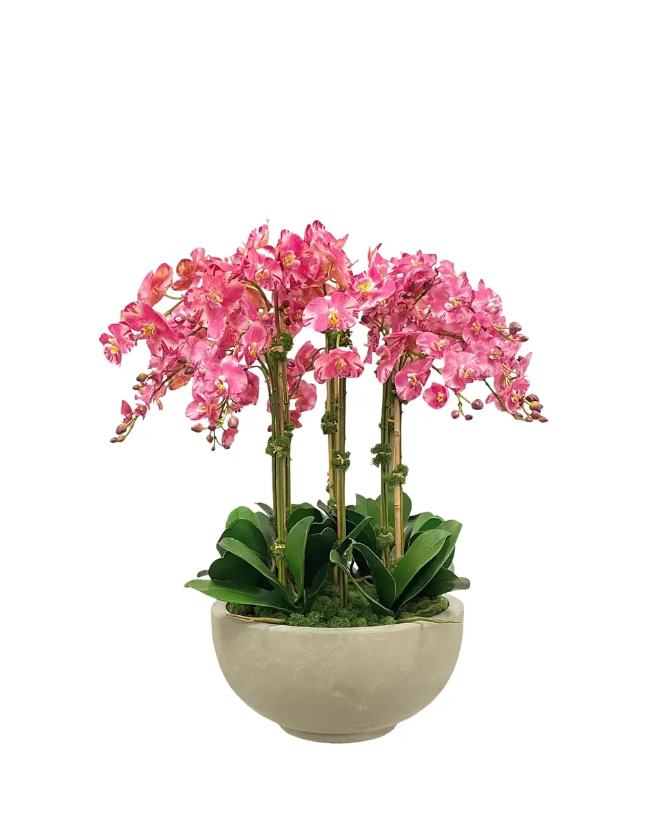 Winward Home Orchids 34" Faux Floral Arrangement in Fiberglass Bowl | Thumbnail 2 Winward Home Orchids 34" Faux Floral Arrangement in Fiberglass Bowl | Thumbnail 2