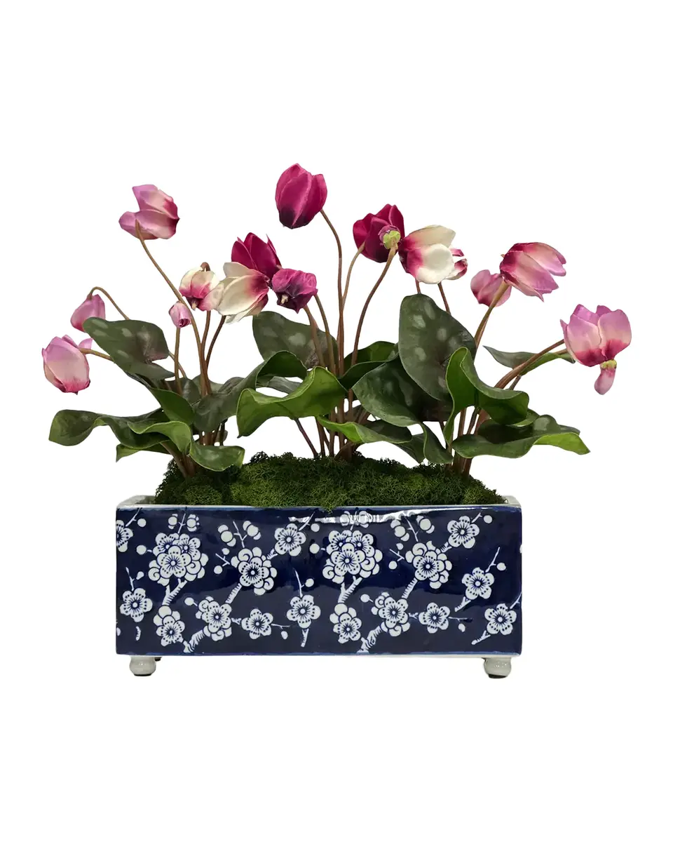 Winward Home Cyclamen 15" Faux Floral Arrangement in Porcelain Vase | Thumbnail 2 Winward Home Cyclamen 15" Faux Floral Arrangement in Porcelain Vase | Thumbnail 2
