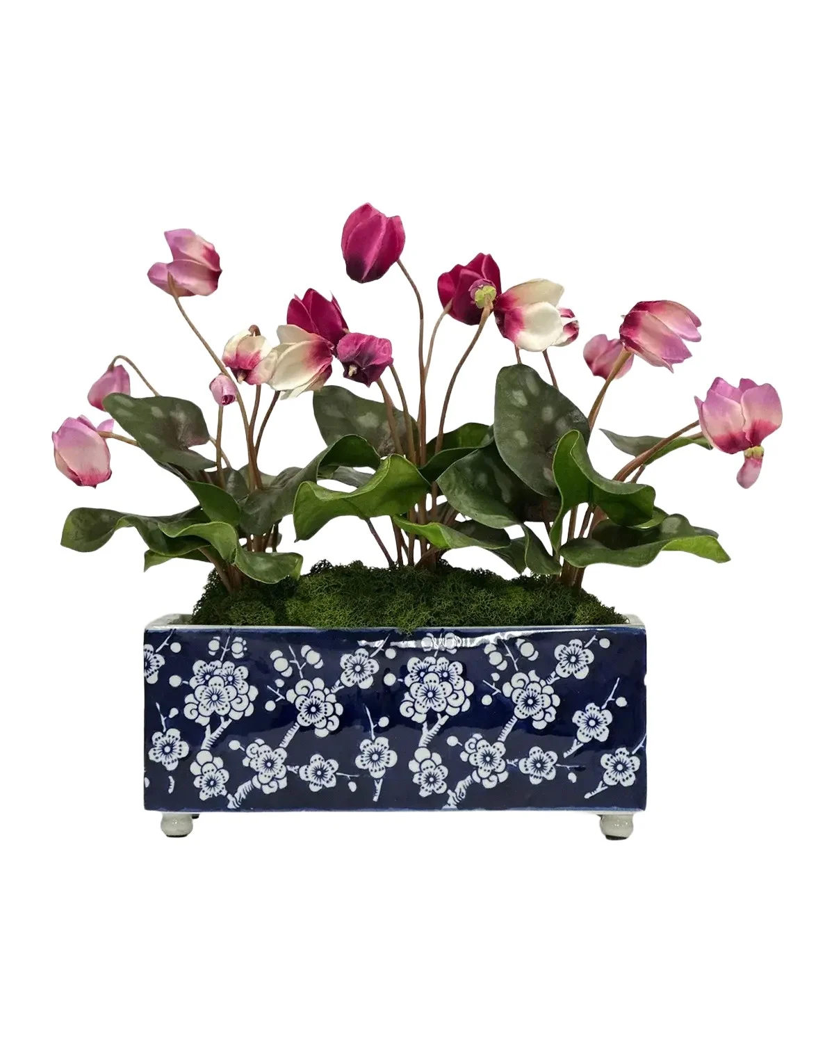 Winward Home Cyclamen 15" Faux Floral Arrangement in Porcelain Vase