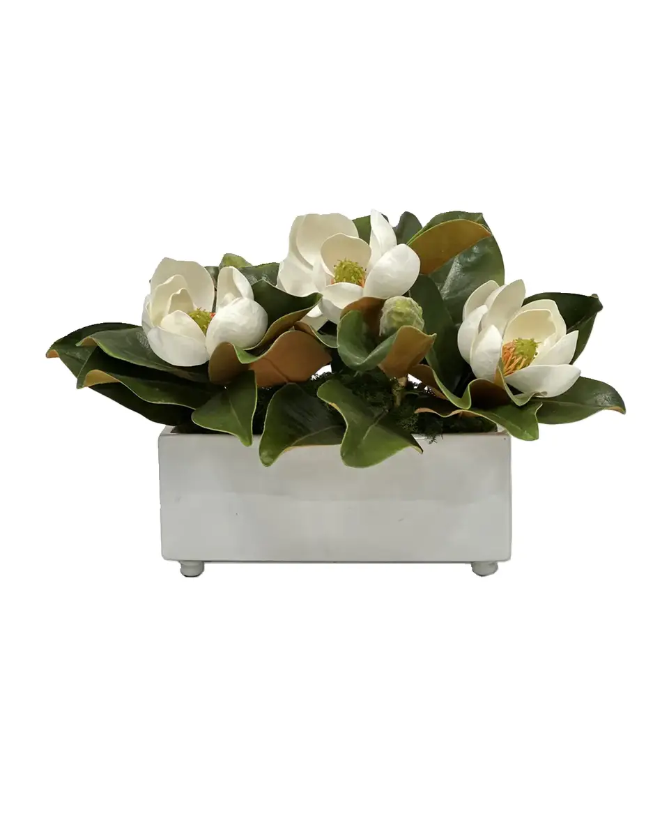 Winward Home Magnolia 20" Faux Floral Arrangement in Ceramic Vase | Thumbnail 2 Winward Home Magnolia 20" Faux Floral Arrangement in Ceramic Vase | Thumbnail 2