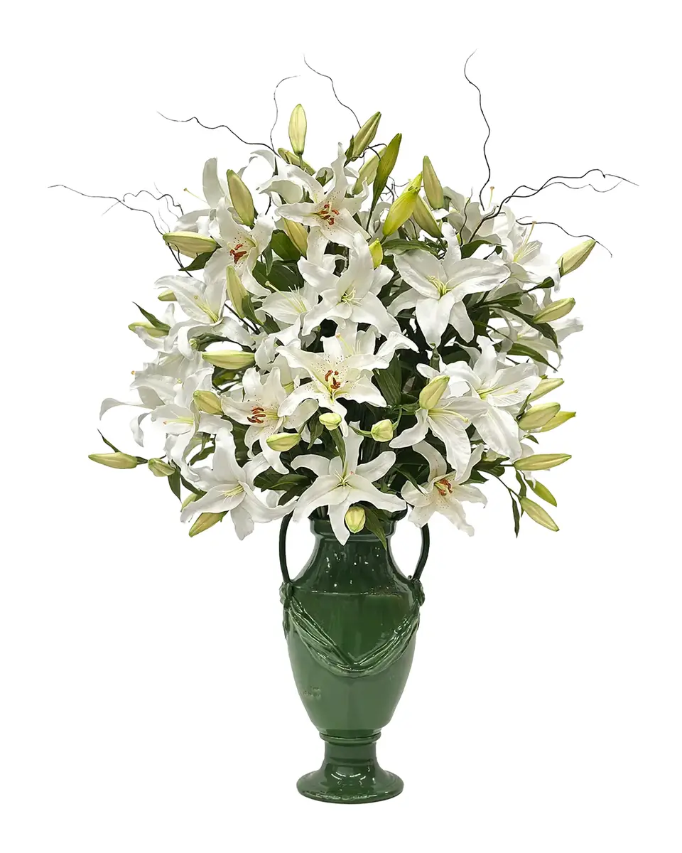 Winward Home Casablanca Lily 48" Faux Floral Arrangement in Porcelain Vase | Thumbnail 2 Winward Home Casablanca Lily 48" Faux Floral Arrangement in Porcelain Vase | Thumbnail 2