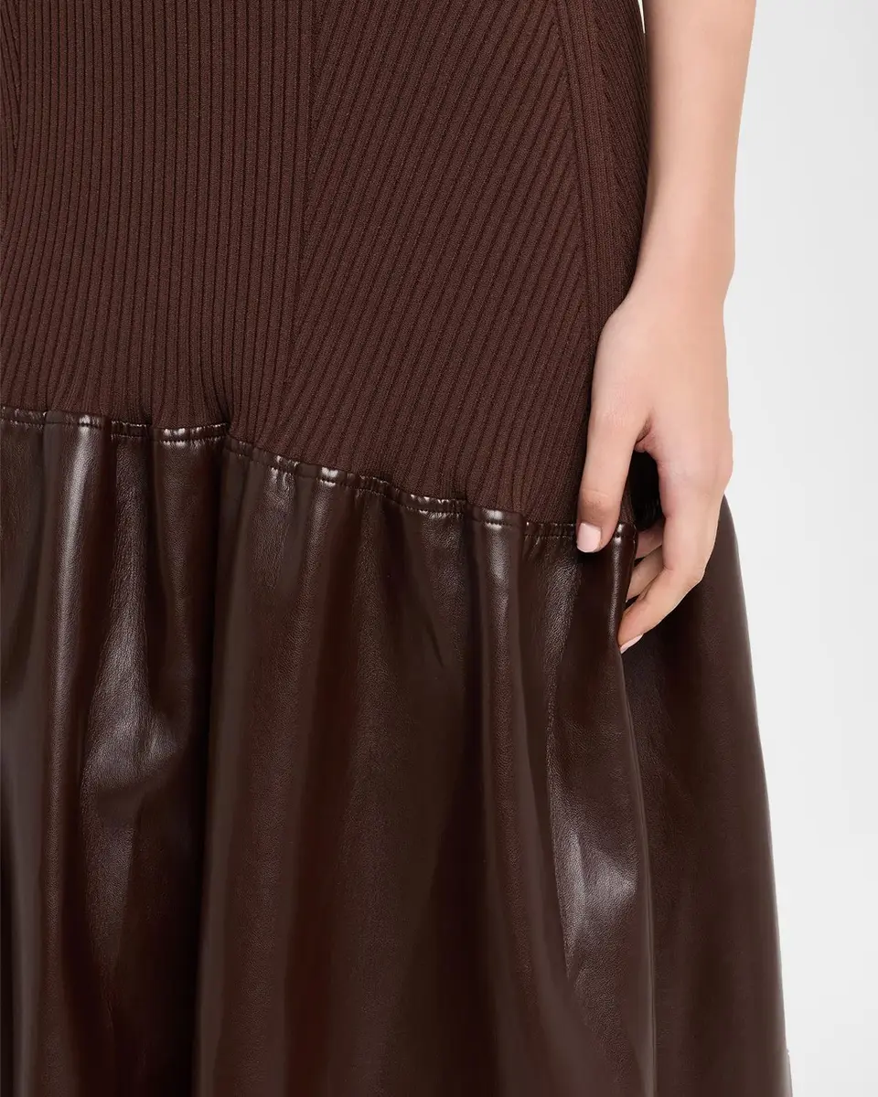 Et Ochs Sabine Strapless Rib Knit & Faux Leather Maxi Dress | Thumbnail 5 Et Ochs Sabine Strapless Rib Knit & Faux Leather Maxi Dress | Thumbnail 5