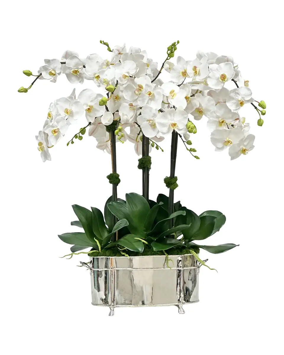 Winward Home Orchids 34" Faux Floral Arrangement in Aluminum Planter | Thumbnail 2 Winward Home Orchids 34" Faux Floral Arrangement in Aluminum Planter | Thumbnail 2