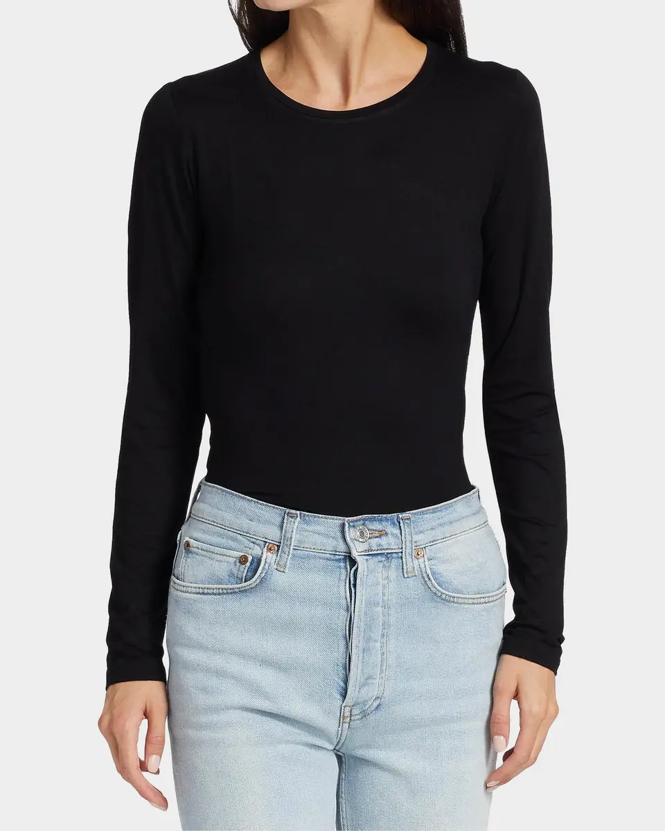 MAJESTIC FILATURES Soft Touch Long-Sleeve Crewneck T-Shirt | Thumbnail 4