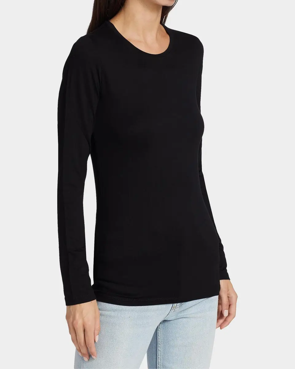 MAJESTIC FILATURES Soft Touch Long-Sleeve Crewneck T-Shirt | Thumbnail 7