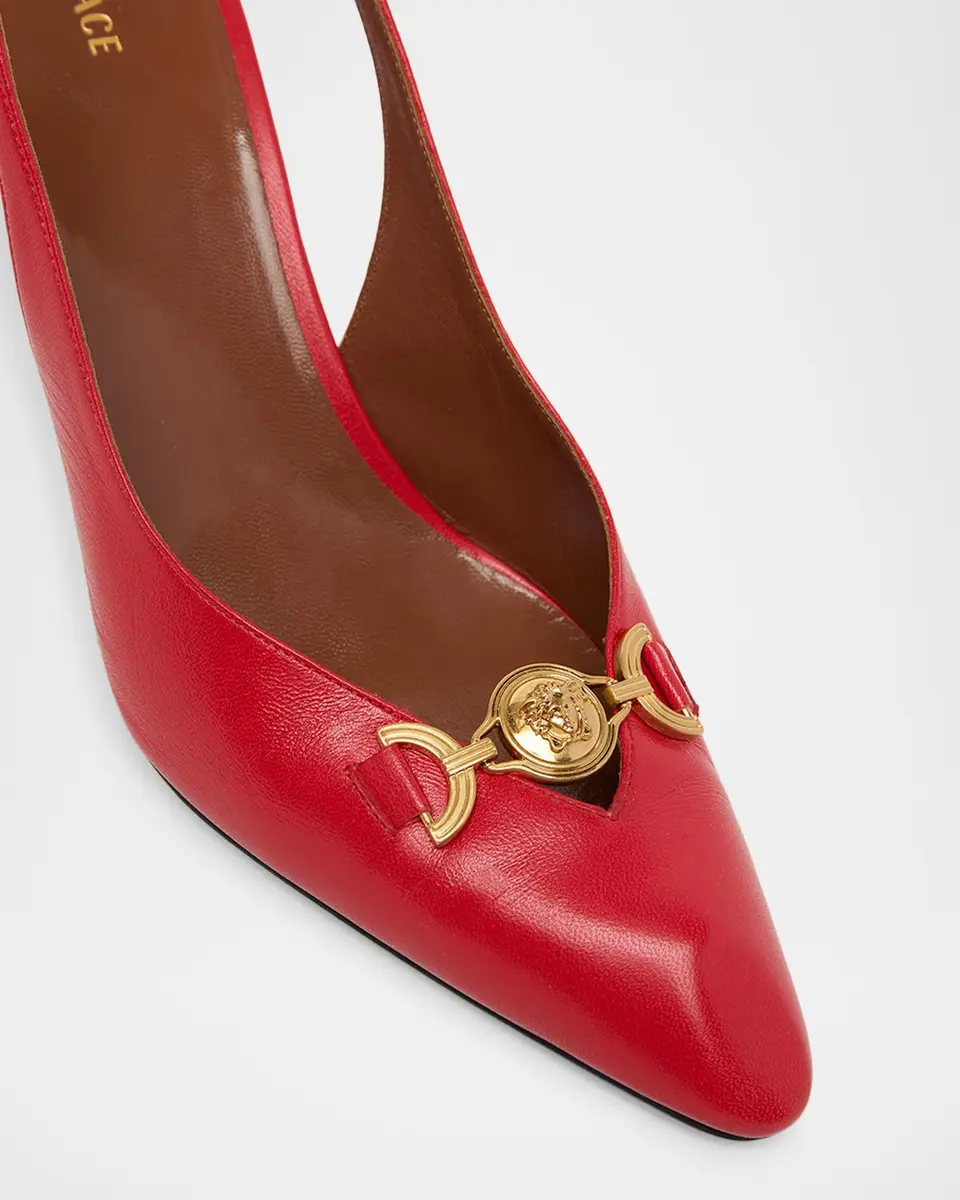 Versace 90mm La Medusa Leather Slingback Pumps | Thumbnail 5 Versace 90mm La Medusa Leather Slingback Pumps | Thumbnail 5