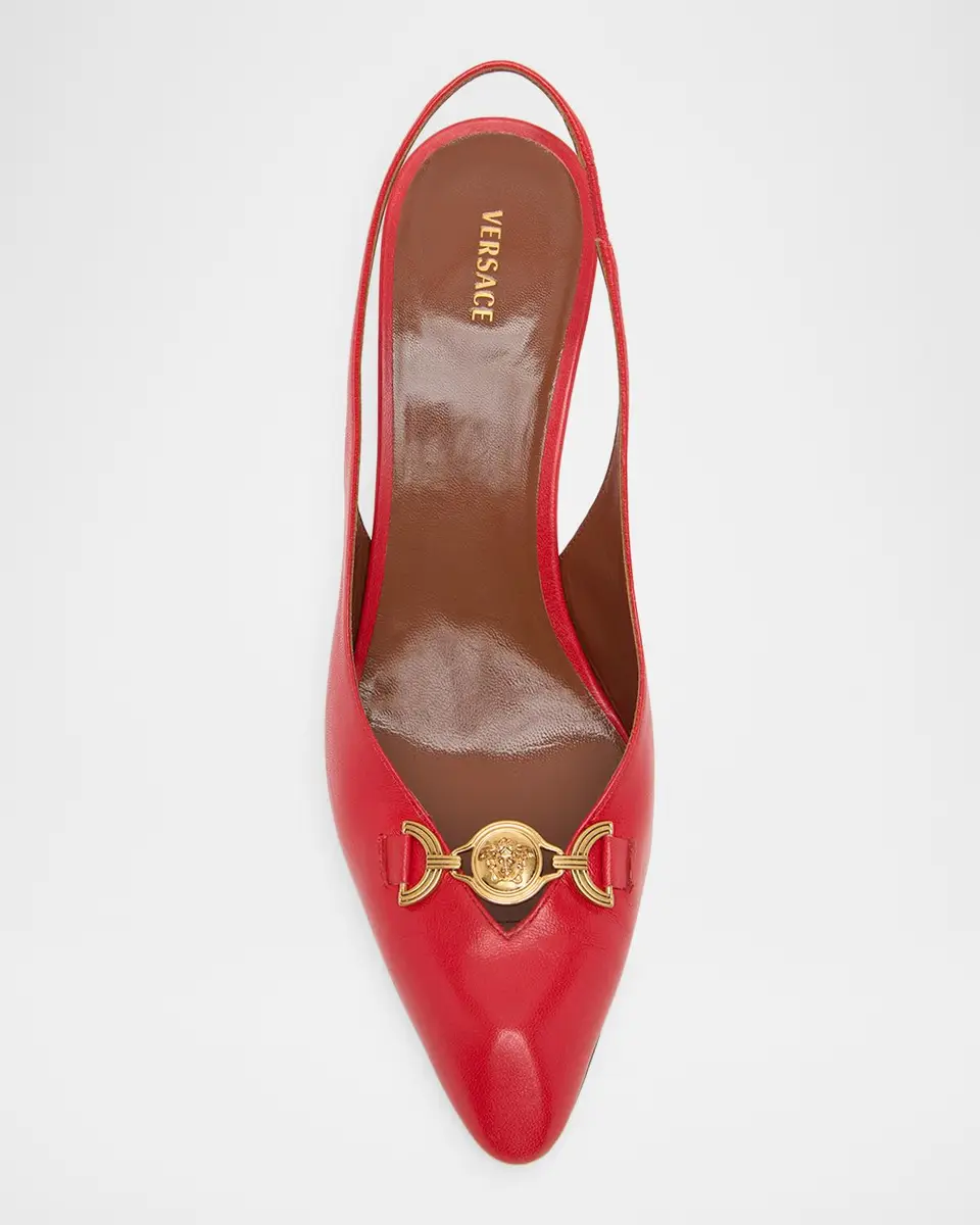 Versace 90mm La Medusa Leather Slingback Pumps | Thumbnail 6 Versace 90mm La Medusa Leather Slingback Pumps | Thumbnail 6