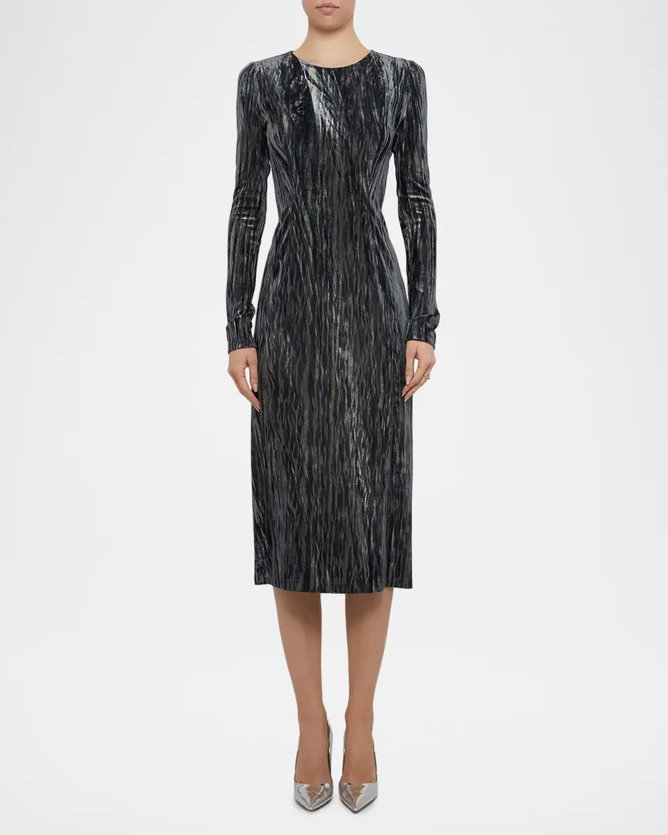 PRABAL GURUNG Long Sleeve Velvet Midi Tube Dress | Thumbnail 2 PRABAL GURUNG Long Sleeve Velvet Midi Tube Dress | Thumbnail 2