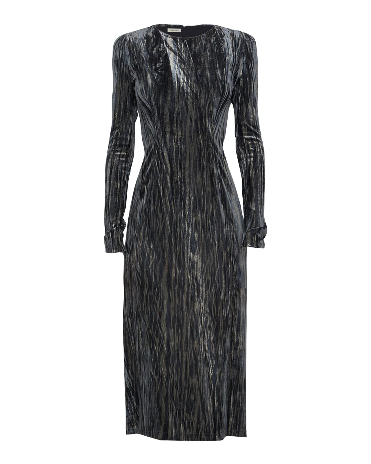 Long Sleeve Velvet Midi Tube Dress