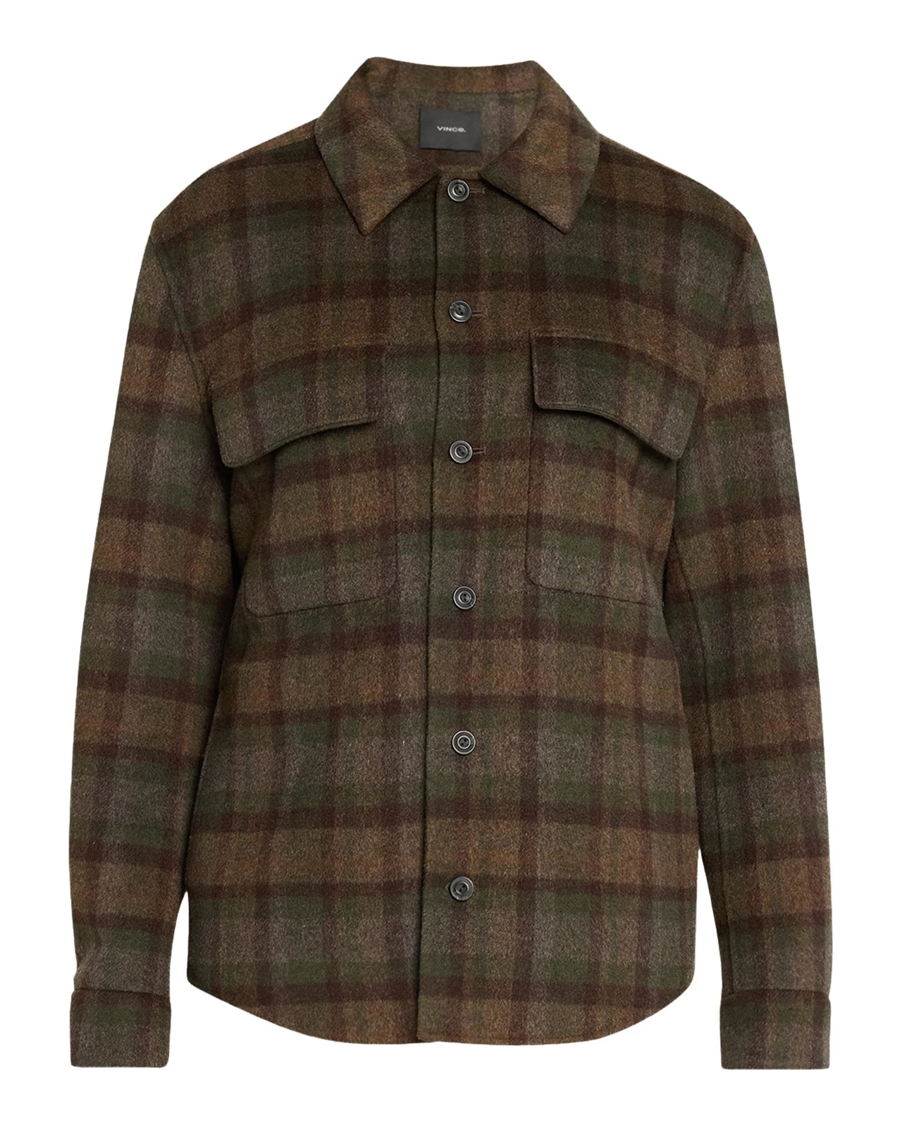 Vince Men's Plaid Double-Face Flap Pocket Overshirt