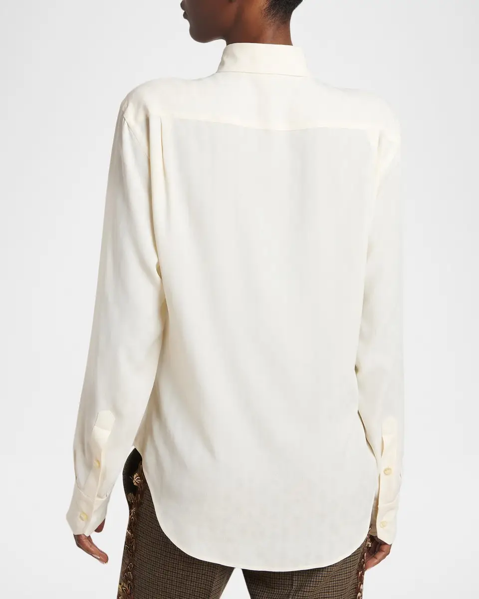 Etro Paisley Silk Jacquard Ruffle Button-Down Shirt | Thumbnail 3 Etro Paisley Silk Jacquard Ruffle Button-Down Shirt | Thumbnail 3