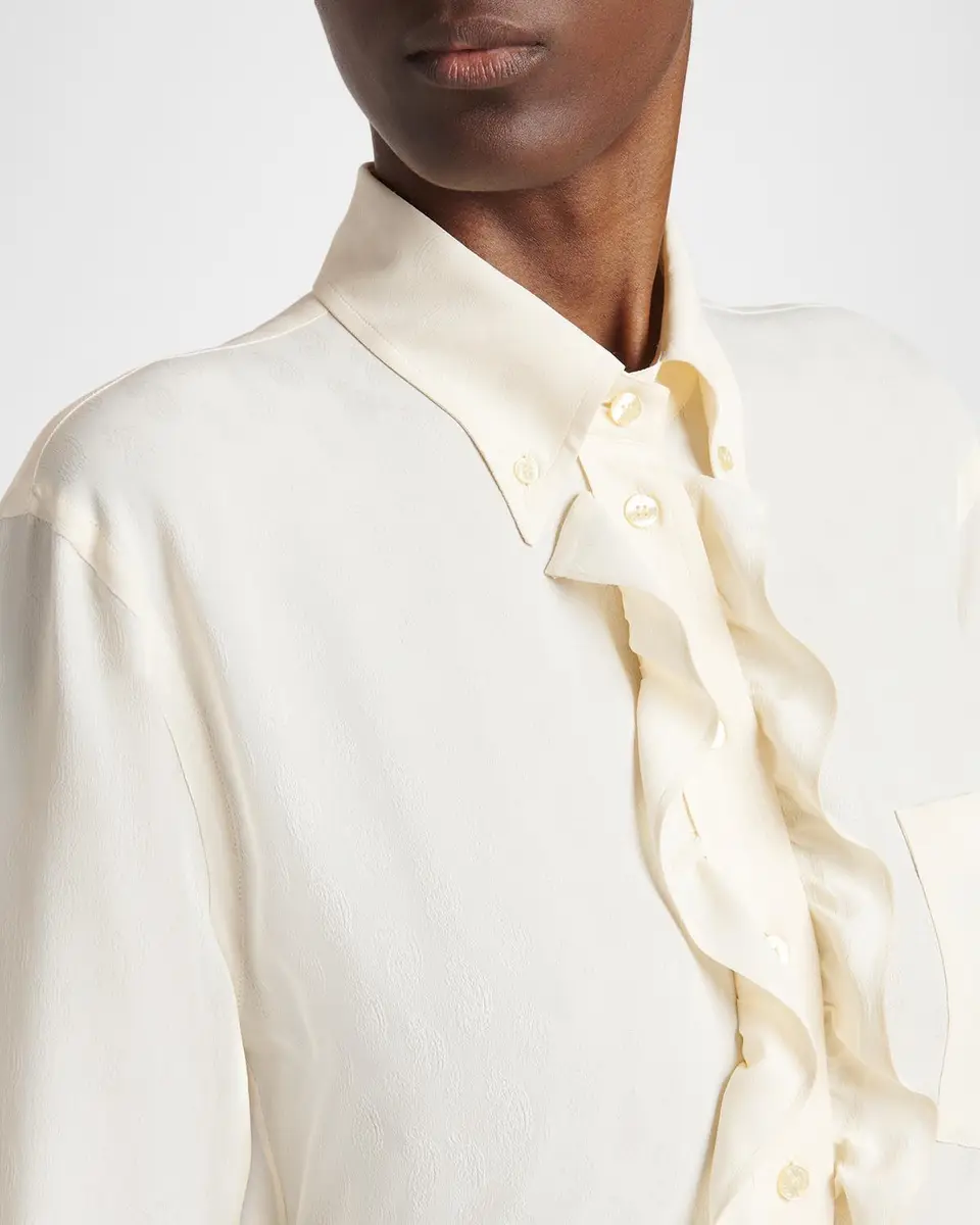 Etro Paisley Silk Jacquard Ruffle Button-Down Shirt | Thumbnail 5 Etro Paisley Silk Jacquard Ruffle Button-Down Shirt | Thumbnail 5