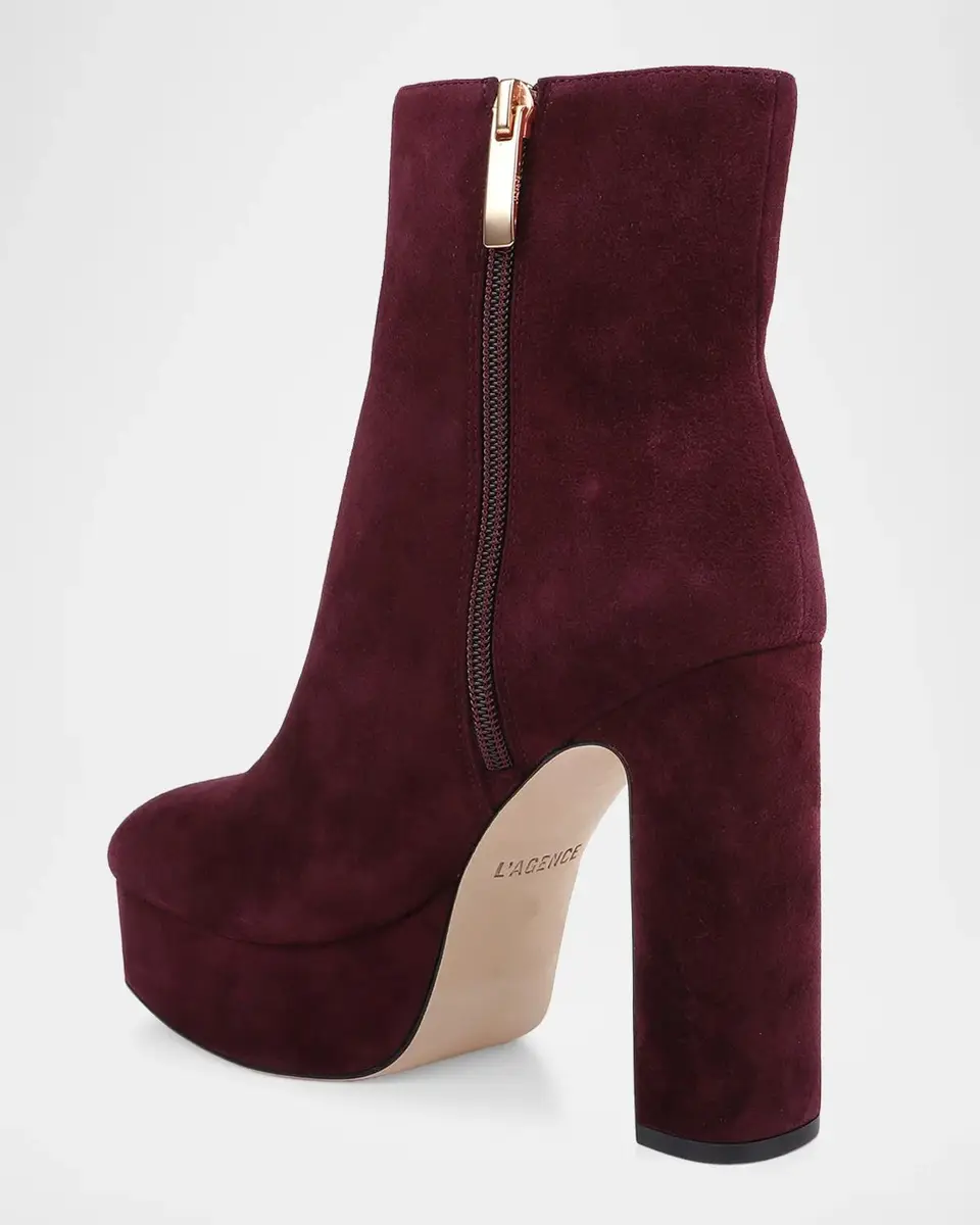 L'Agence Soho Suede Platform Ankle Boots | Thumbnail 3