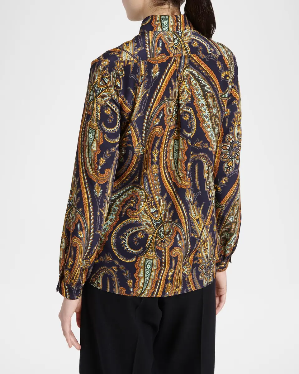 Etro Paisley Print Silk Button-Down Shirt | Thumbnail 3 Etro Paisley Print Silk Button-Down Shirt | Thumbnail 3