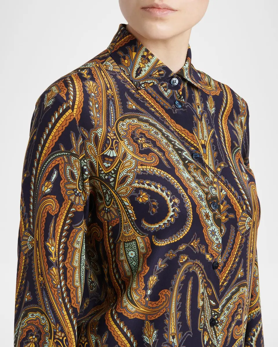 Etro Paisley Print Silk Button-Down Shirt | Thumbnail 5 Etro Paisley Print Silk Button-Down Shirt | Thumbnail 5