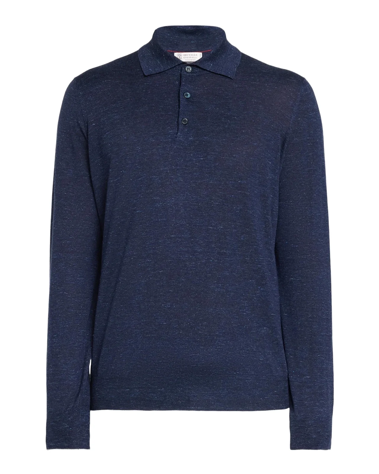 Men's Melange Cashmere-Blend Polo Sweater Men's Melange Cashmere-Blend Polo Sweater