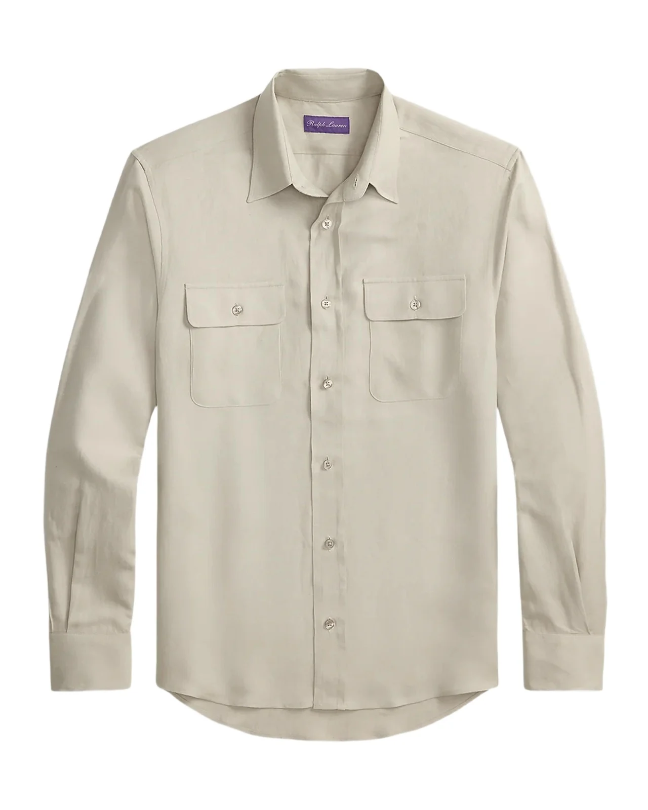 Silk-Linen Button-Front Shirt