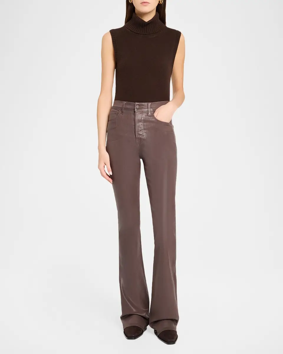 Veronica Beard Beverly Vegan Leather Flare Pants | Thumbnail 2 Veronica Beard Beverly Vegan Leather Flare Pants | Thumbnail 2