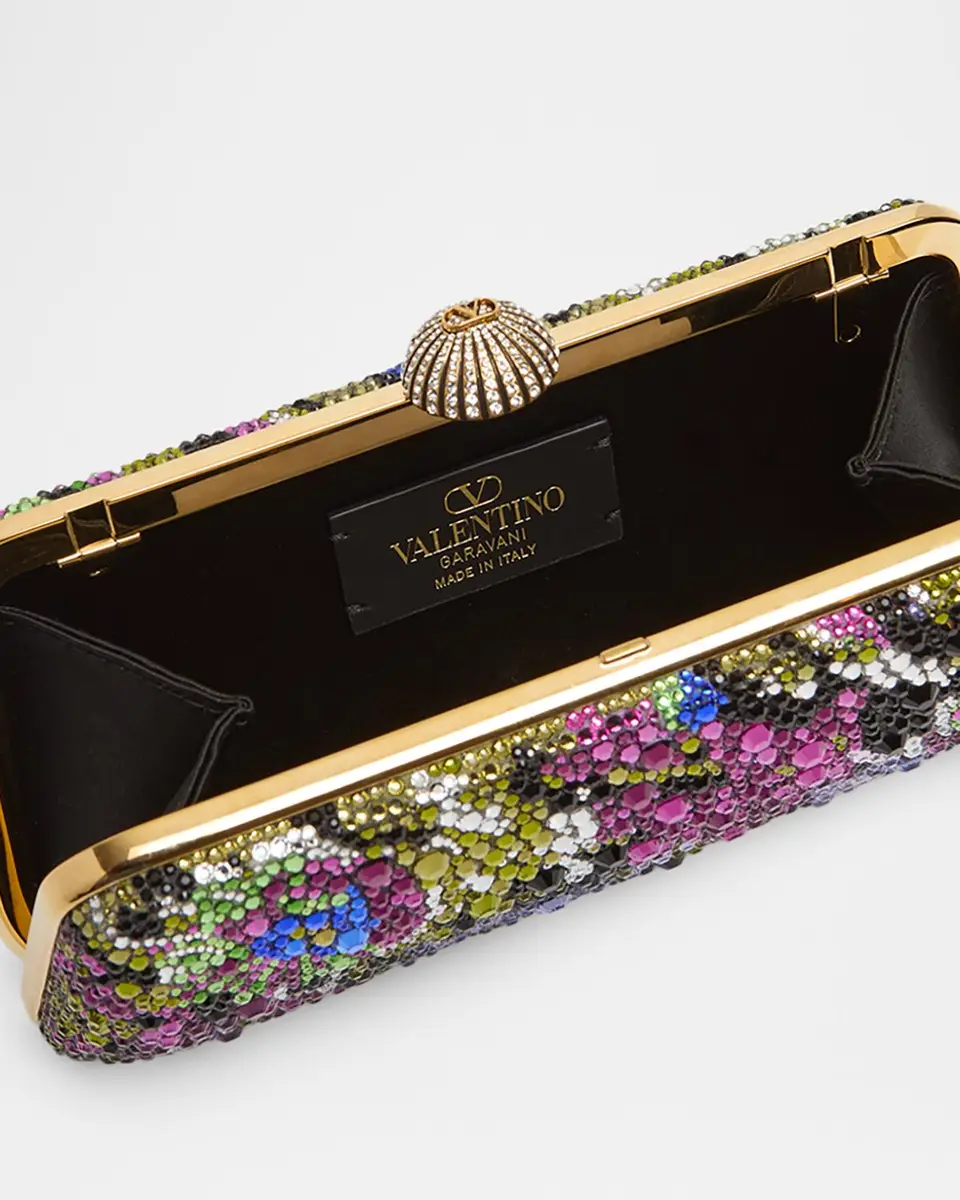 Valentino Garavani Floral Crystal Clutch Bag | Thumbnail 4