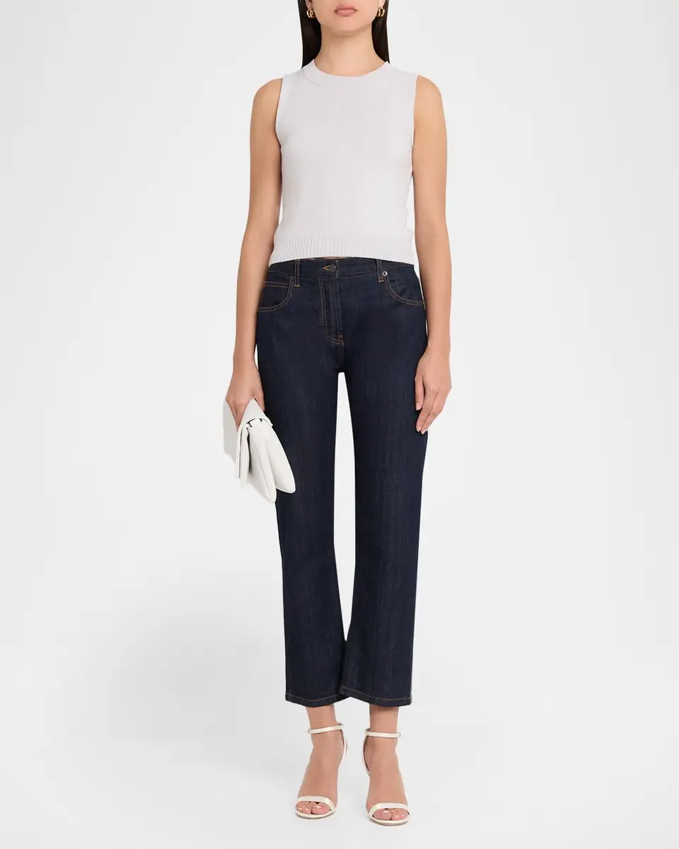 Oscar de la Renta Wool Knit Cropped Twinset Tank Top | Thumbnail 2 Oscar de la Renta Wool Knit Cropped Twinset Tank Top | Thumbnail 2