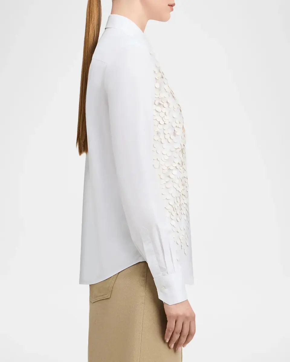 DEREK LAM 10 CROSBY Kehlani Sequin-Embellished Cotton Poplin Shirt | Thumbnail 4 DEREK LAM 10 CROSBY Kehlani Sequin-Embellished Cotton Poplin Shirt | Thumbnail 4