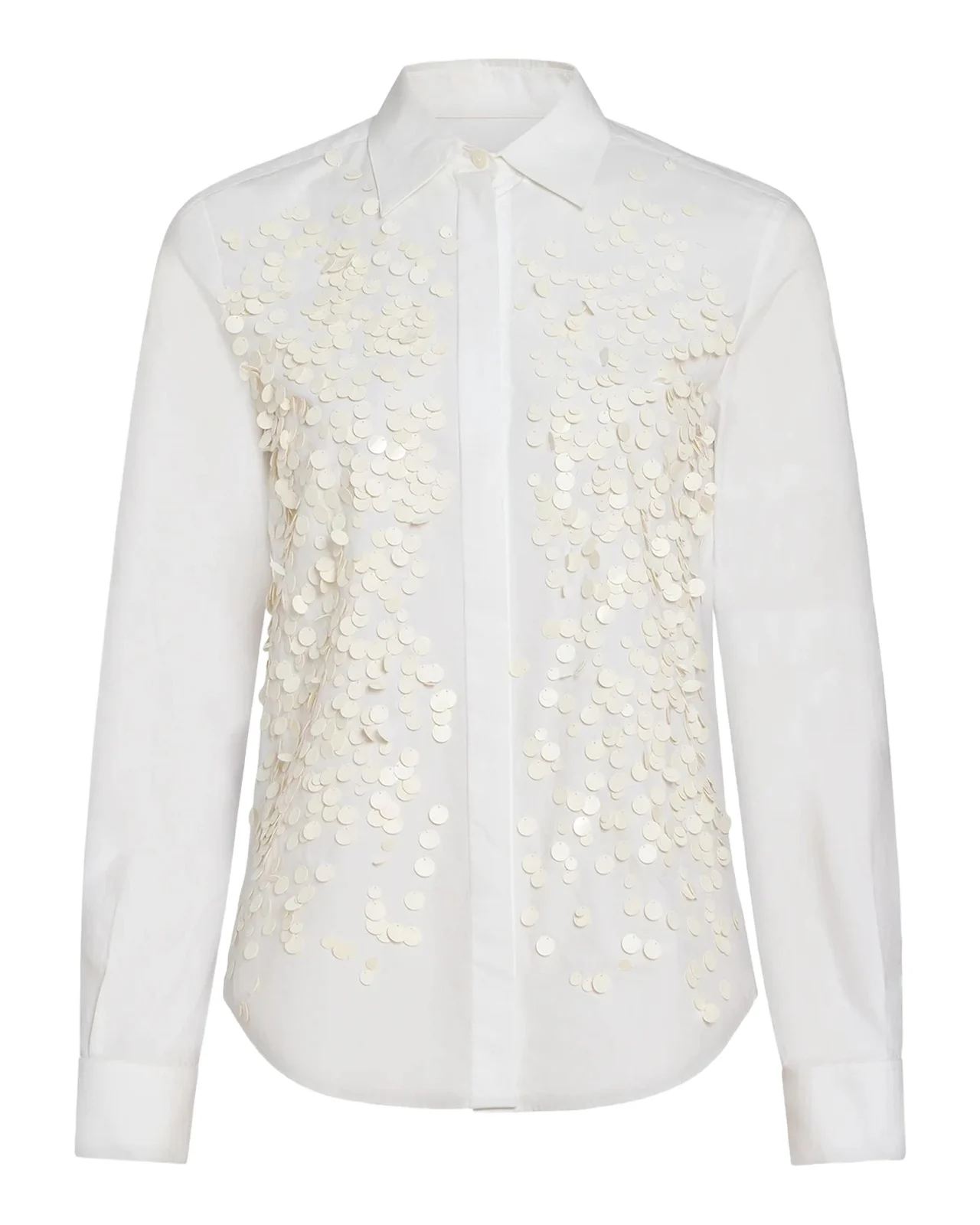 DEREK LAM 10 CROSBY Kehlani Sequin-Embellished Cotton Poplin Shirt