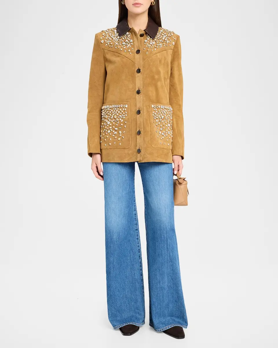 Veronica Beard Embellished Shan Suede Jacket | Thumbnail 2 Veronica Beard Embellished Shan Suede Jacket | Thumbnail 2