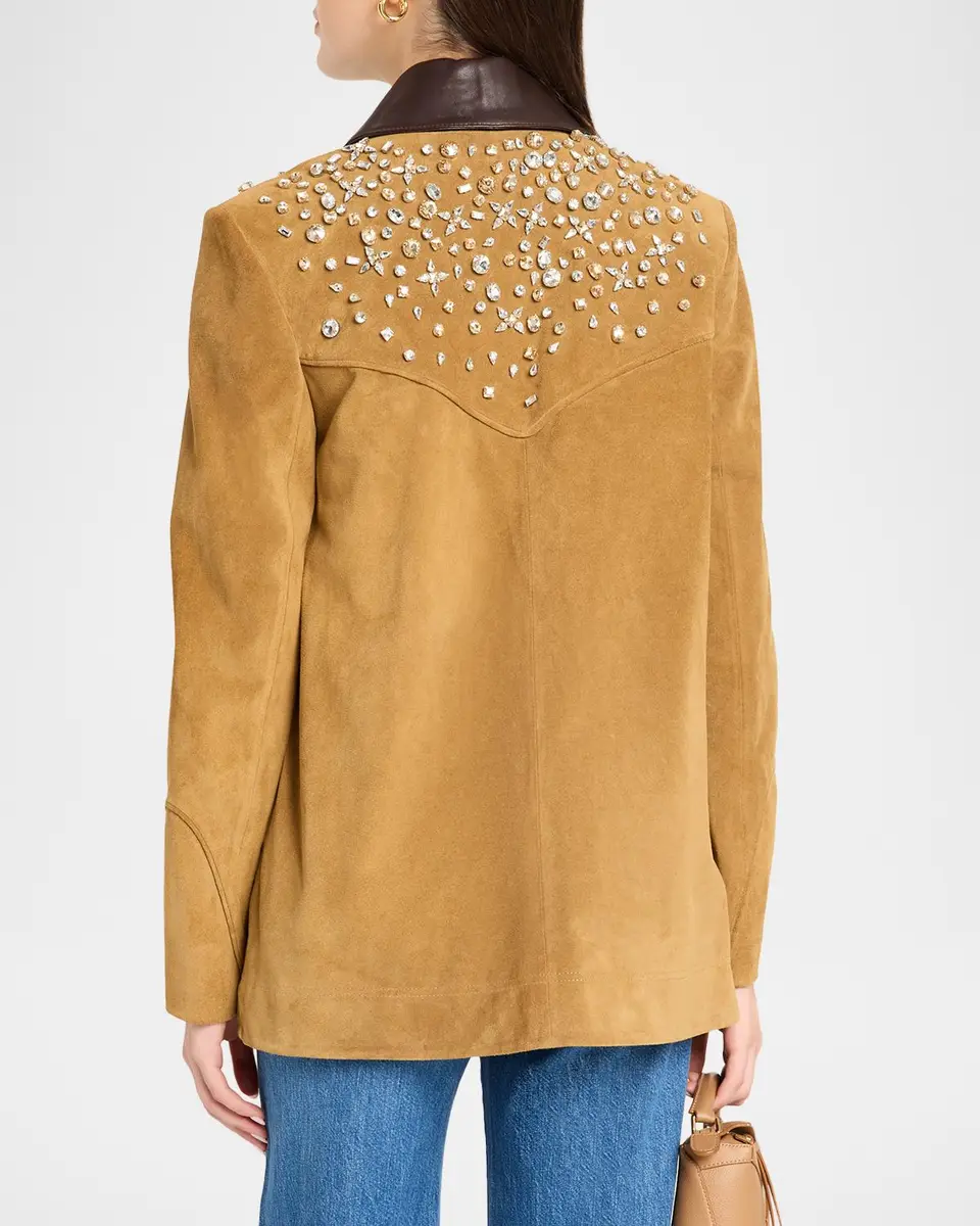 Veronica Beard Embellished Shan Suede Jacket | Thumbnail 3 Veronica Beard Embellished Shan Suede Jacket | Thumbnail 3
