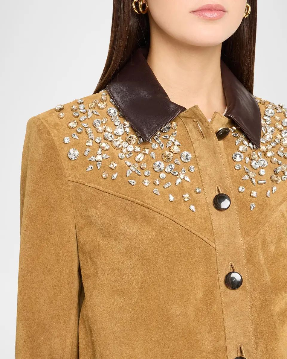 Veronica Beard Embellished Shan Suede Jacket | Thumbnail 5 Veronica Beard Embellished Shan Suede Jacket | Thumbnail 5