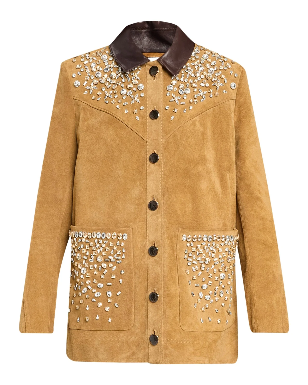 Embellished Shan Suede Jacket Embellished Shan Suede Jacket
