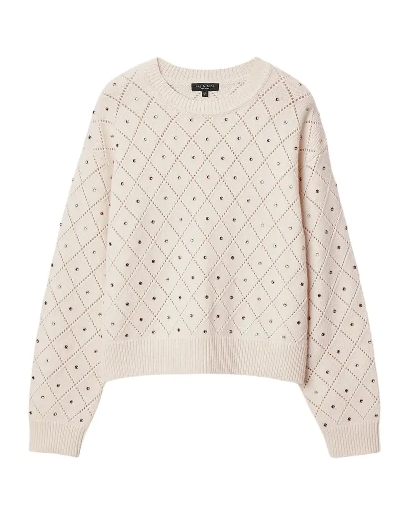 rag & bone Emma Rhinestone-Embellished Wool Sweater