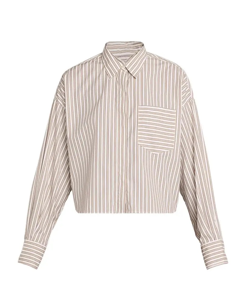 rag & bone Marin Pinstripe Cropped Shirt
