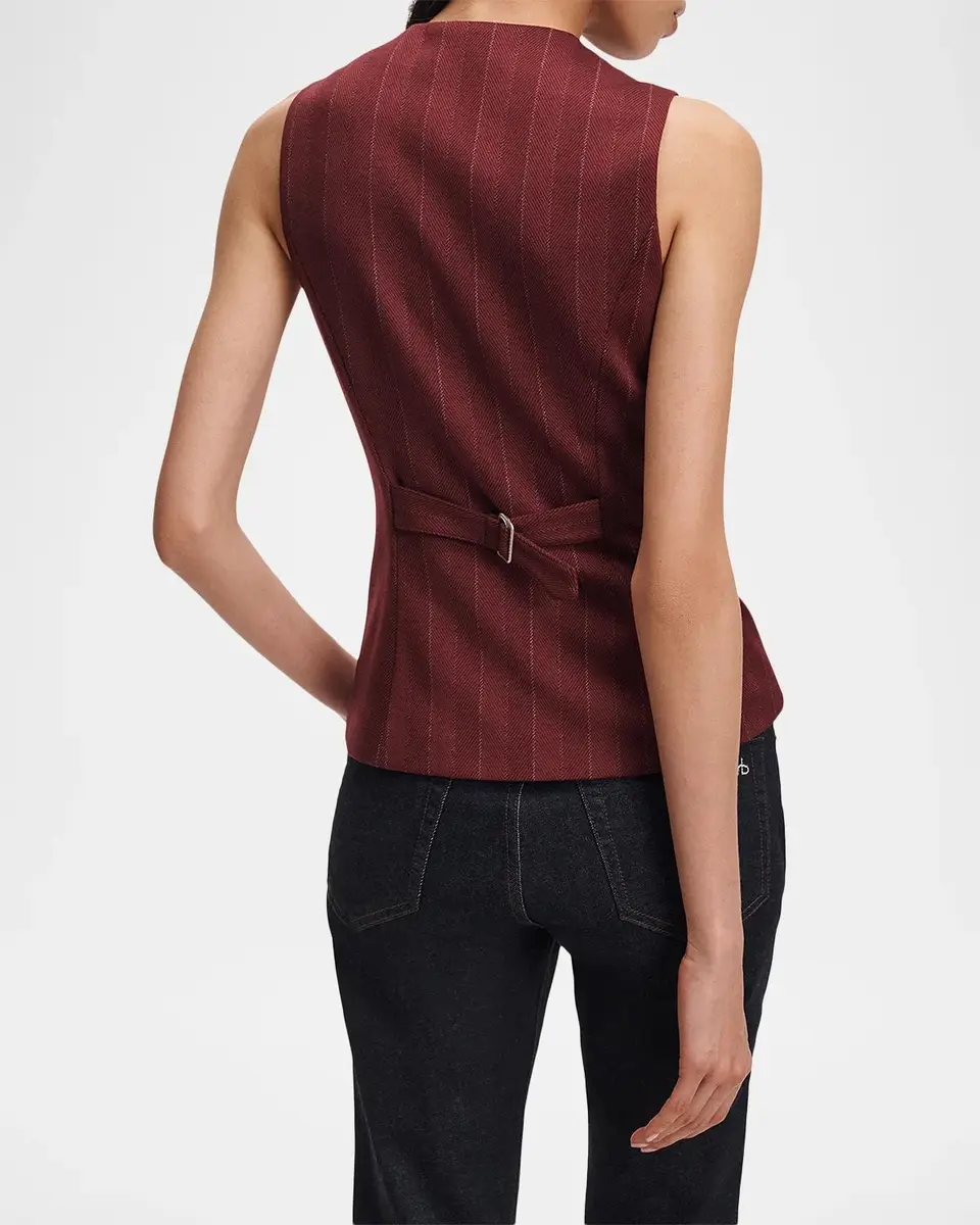 rag & bone Irina Striped Ponte-Jacquard Vest | Thumbnail 3