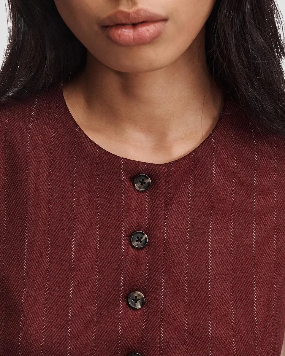 rag & bone Irina Striped Ponte-Jacquard Vest | Thumbnail 5