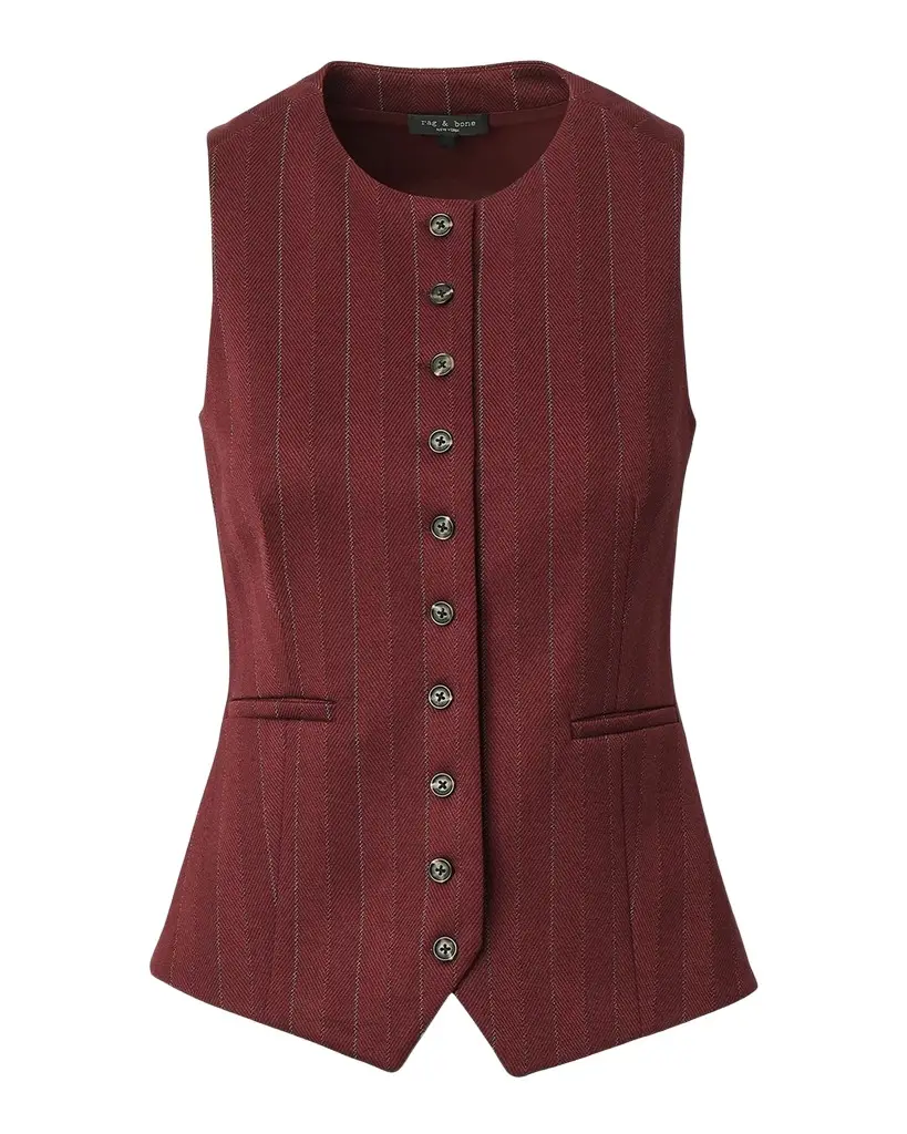 rag & bone Irina Striped Ponte-Jacquard Vest