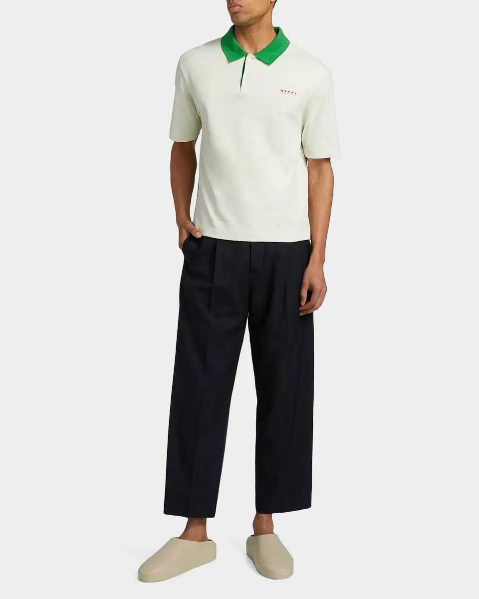 Marni Men's Tropical Wool Cropped Pleated Pants | Thumbnail 2