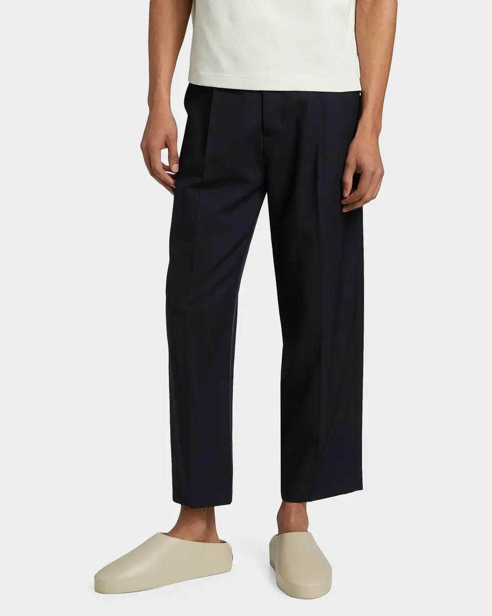 Marni Men's Tropical Wool Cropped Pleated Pants | Thumbnail 4