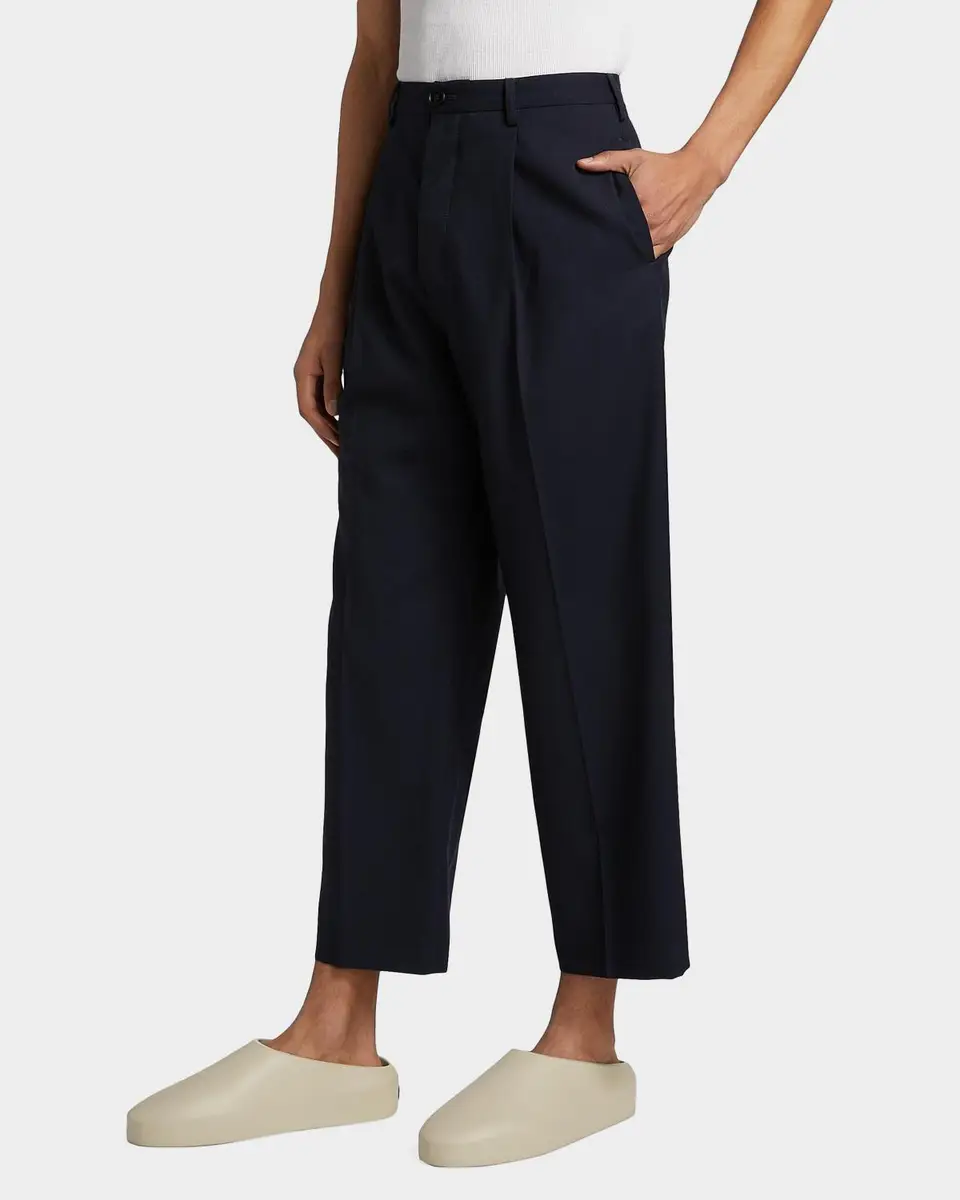 Marni Men's Tropical Wool Cropped Pleated Pants | Thumbnail 7