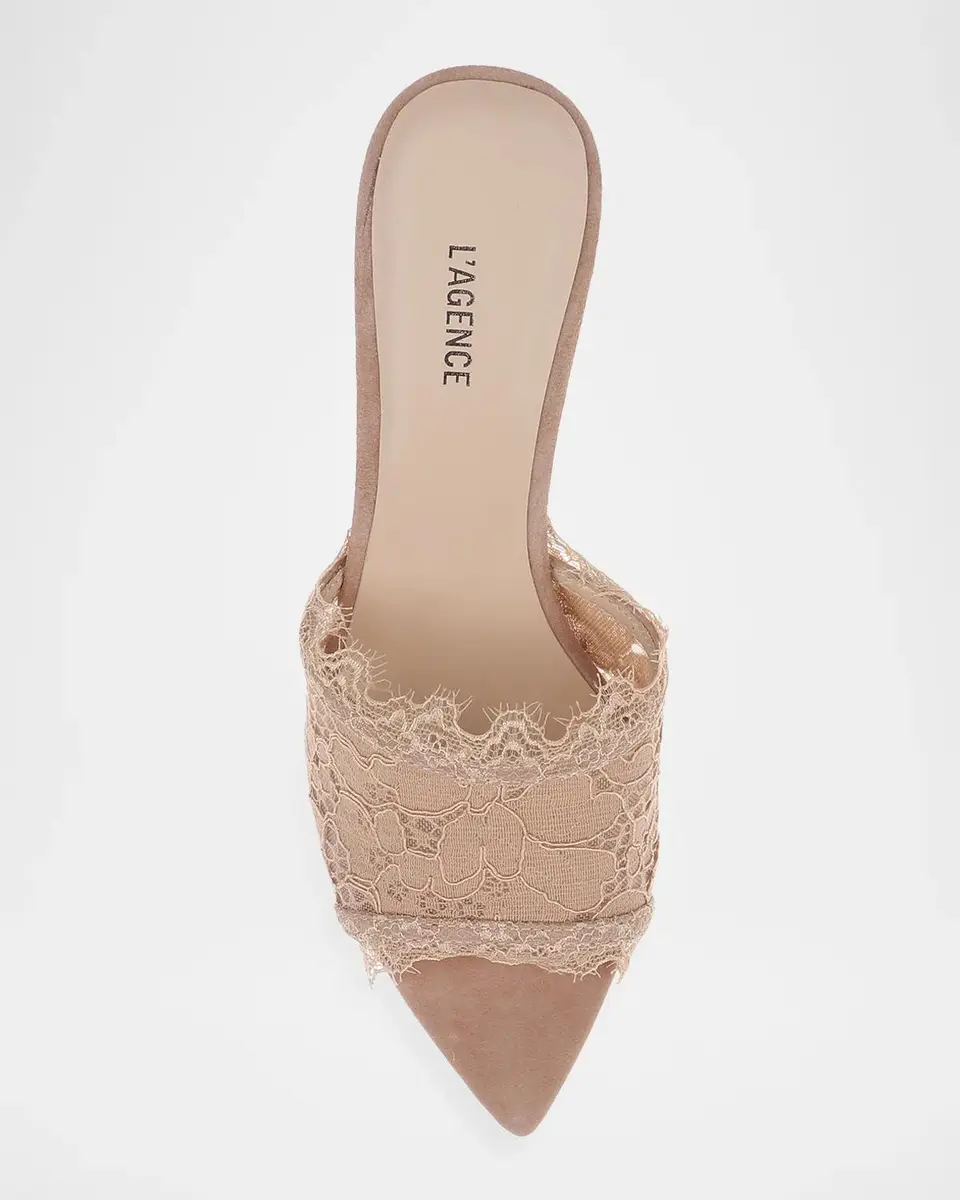 L'Agence 85mm Penn Lace Mules | Thumbnail 4