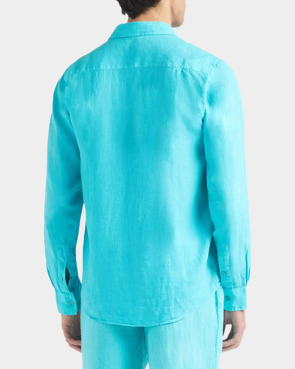 Vilebrequin Men's Caroubis Solid Linen Sport Shirt | Thumbnail 3