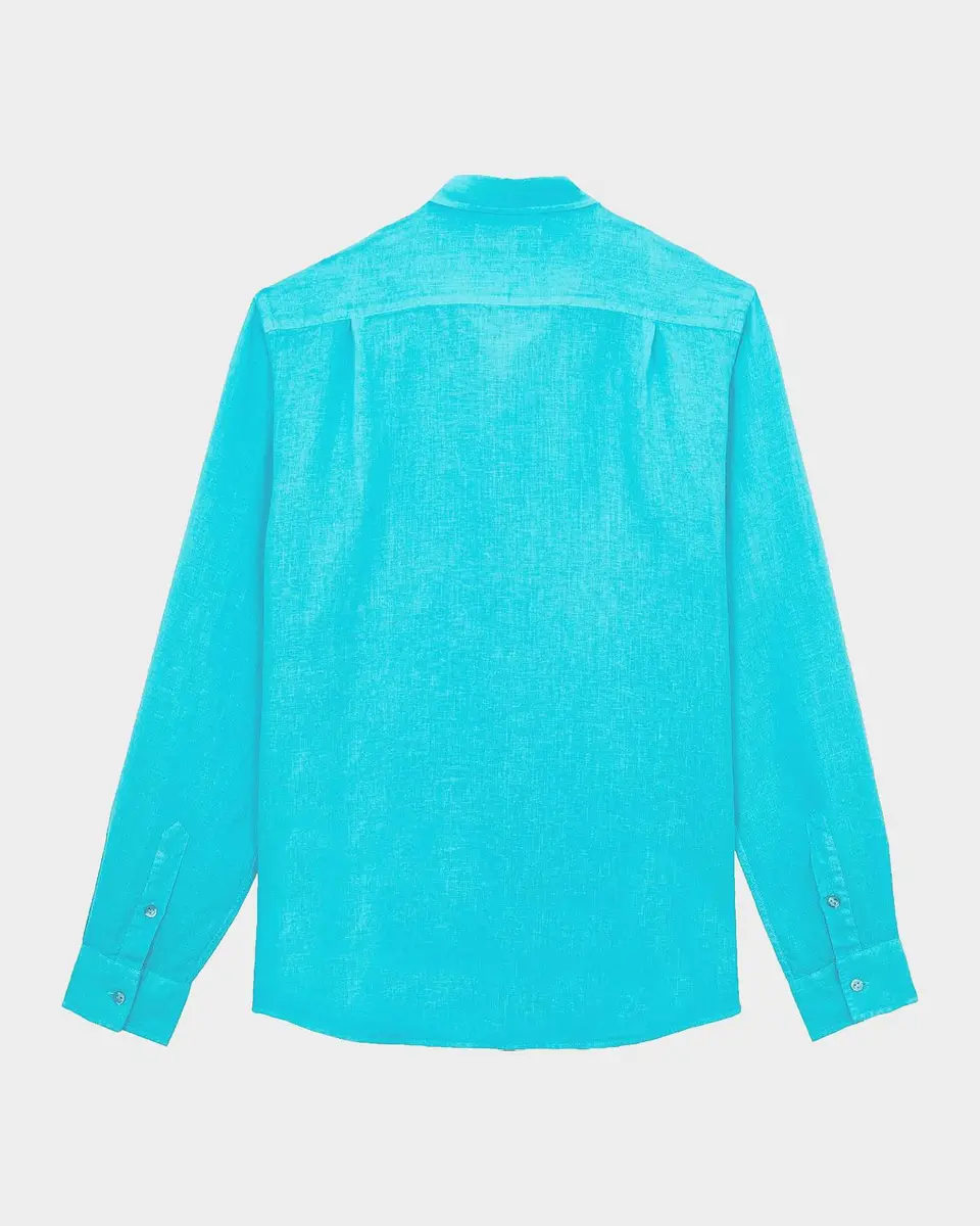 Vilebrequin Men's Caroubis Solid Linen Sport Shirt | Thumbnail 5