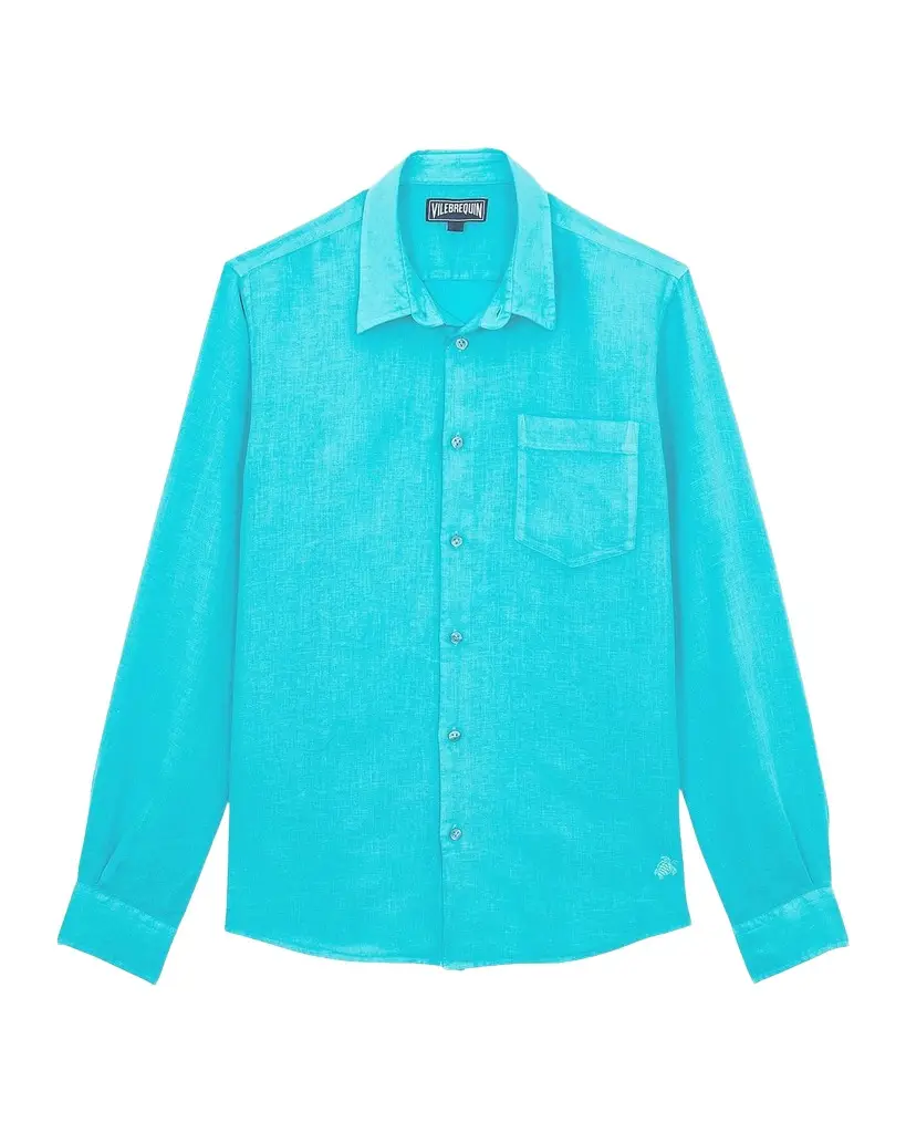 Vilebrequin Men's Caroubis Solid Linen Sport Shirt